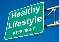 Sign that says Healthy Lifestyle-Keep Right